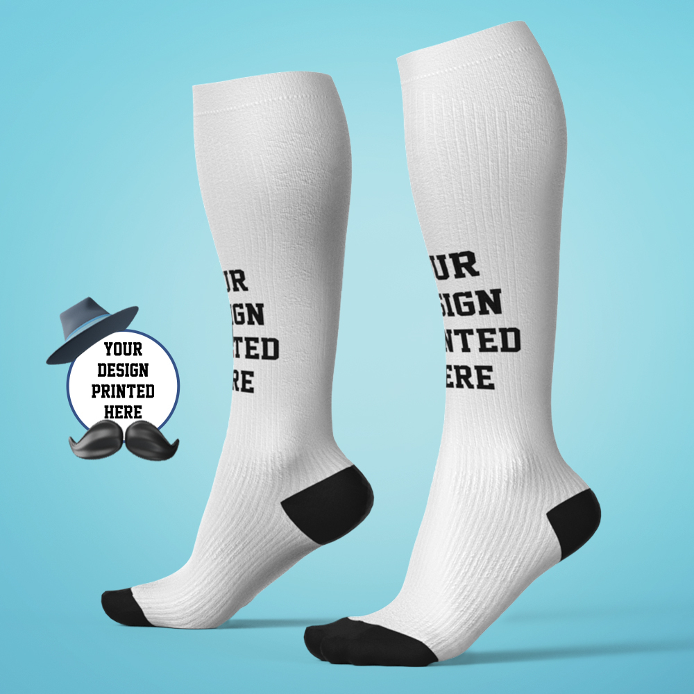 Custom Your Design Knee High Socks Personalized Compression Father's Day Tournament Sport Team Baseball Softball Soccer - MyFaceSocksUK