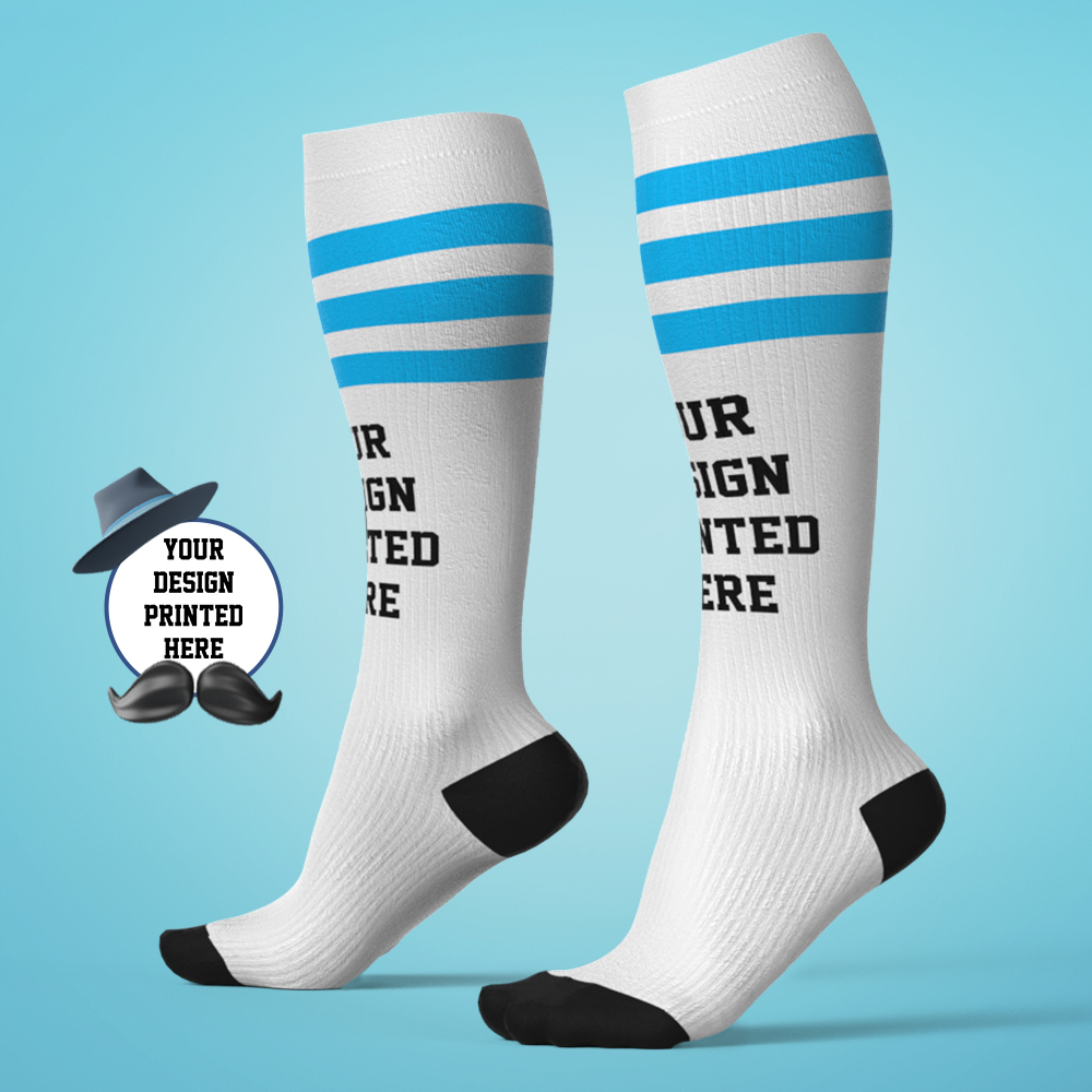 Custom Your Design Knee High Socks Personalized Compression Father's Day Tournament Sport Team Baseball Softball Soccer - MyFaceSocksUK