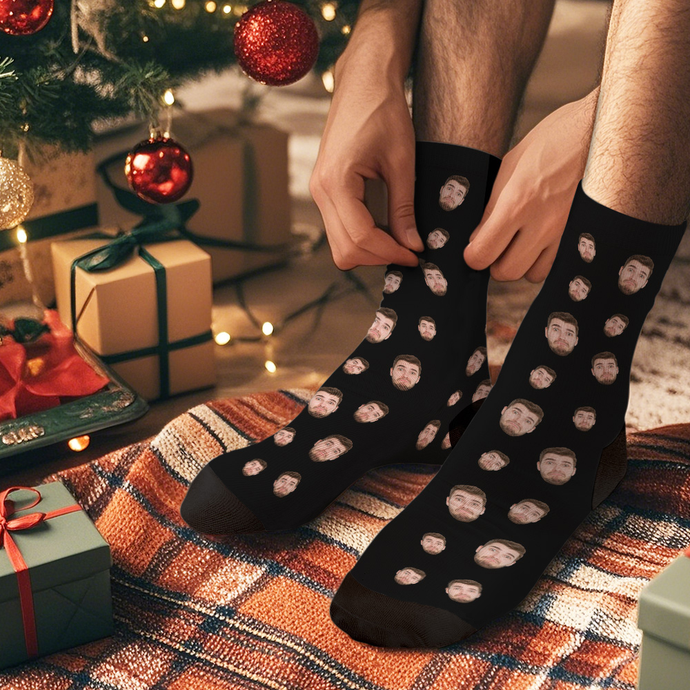 Christmas Face Socks Custom Face Socks Multi-face Breathable Add Pictures Colorful Photo Socks Gifts 
