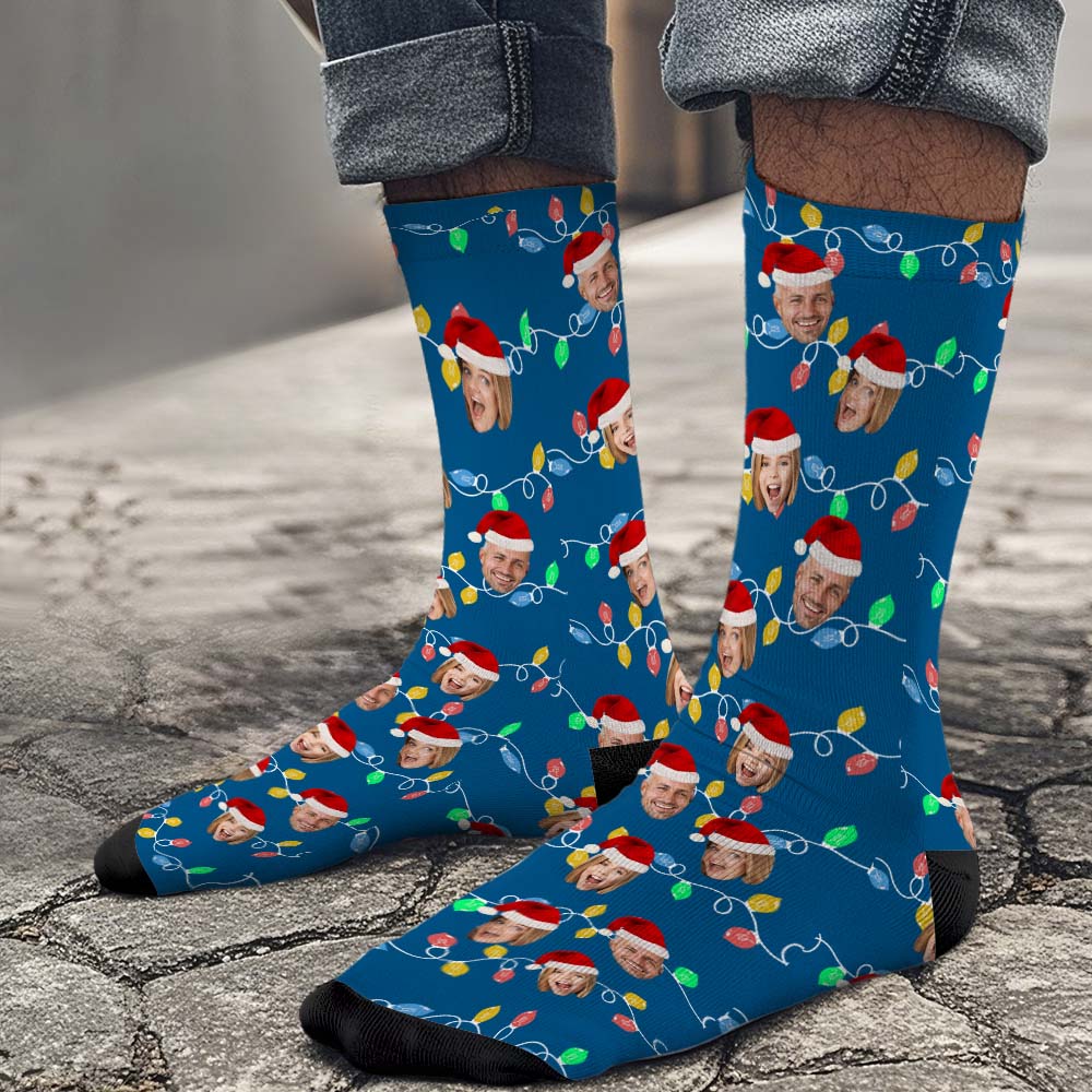 Christmas Custom Face Socks Personalized Funny Custom Designs Best Gift Idea