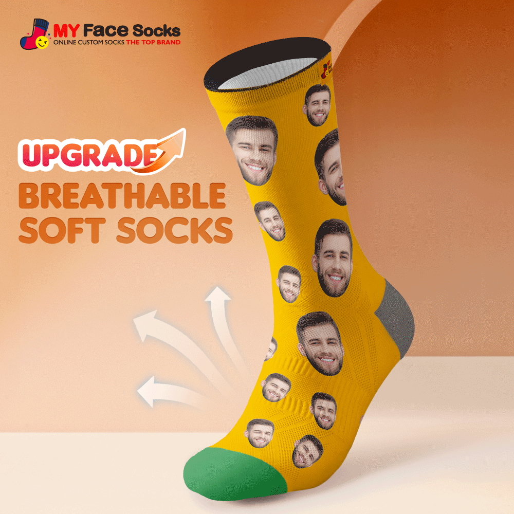 Custom Preview Full Face Photo Printed Socks Personalized Custom Designs Best Gift Idea for Xmas - MyFaceSocksUK