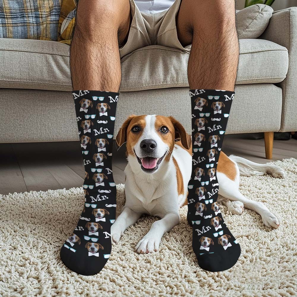 Custom Full Face Socks Mr Cute Socks Personalized Photo Custom Design Best Gift Idea - MyFaceSocksUK