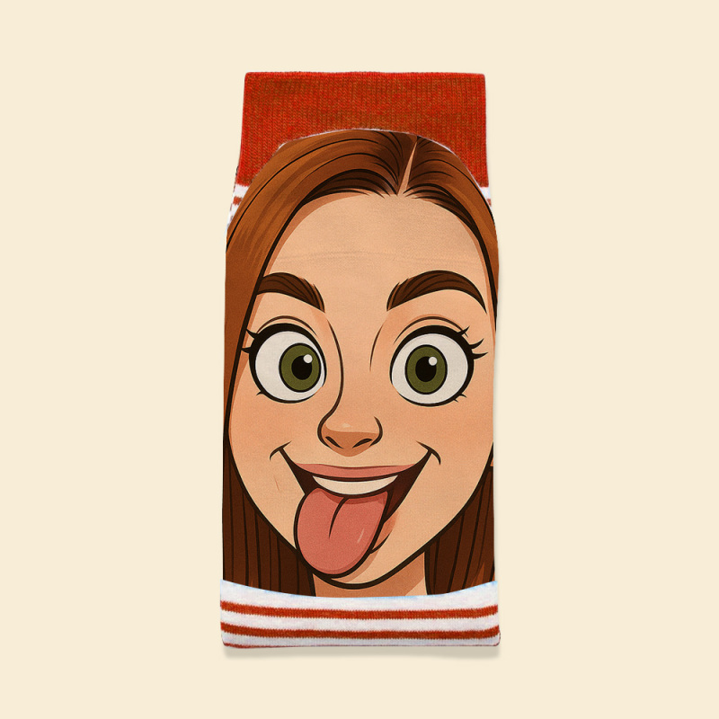 Custom Face Funny Socks Cartoon Style Photo Gifts for Him Her