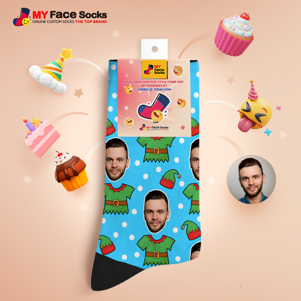 Custom Pet Face Socks Santa Socks Personalized Christmas Photo Socks Funny Holiday Gift for Family & Friends - MyFaceSocksUK