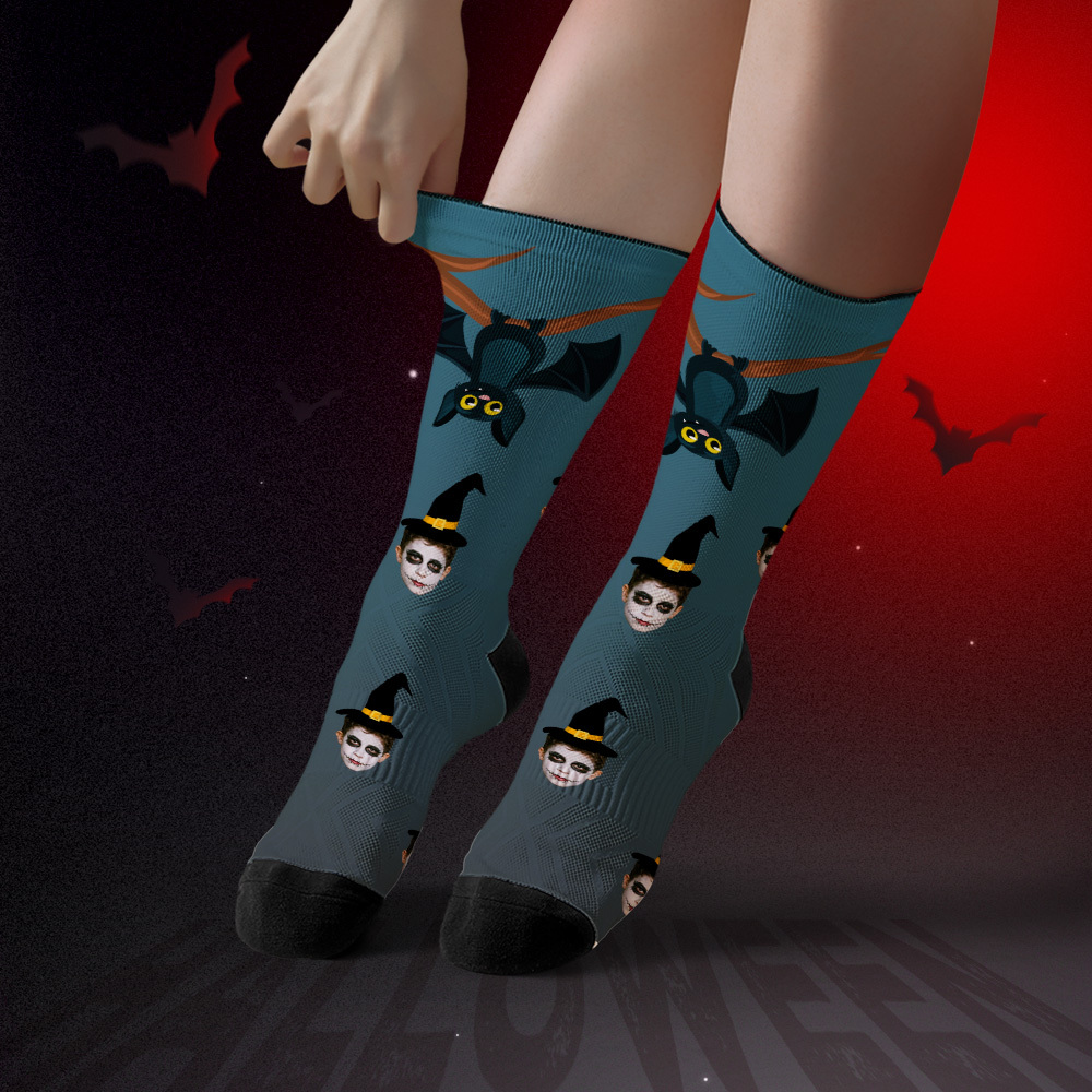 Funny Halloween Gift Personalized Photo Socks with Face Print - MyFaceSocksUK