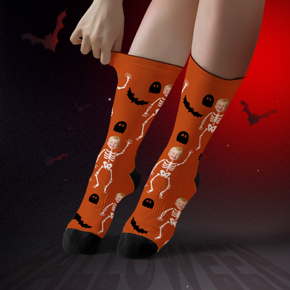 Funny Halloween Gift Personalized Photo Socks with Face Print - MyFaceSocksUK