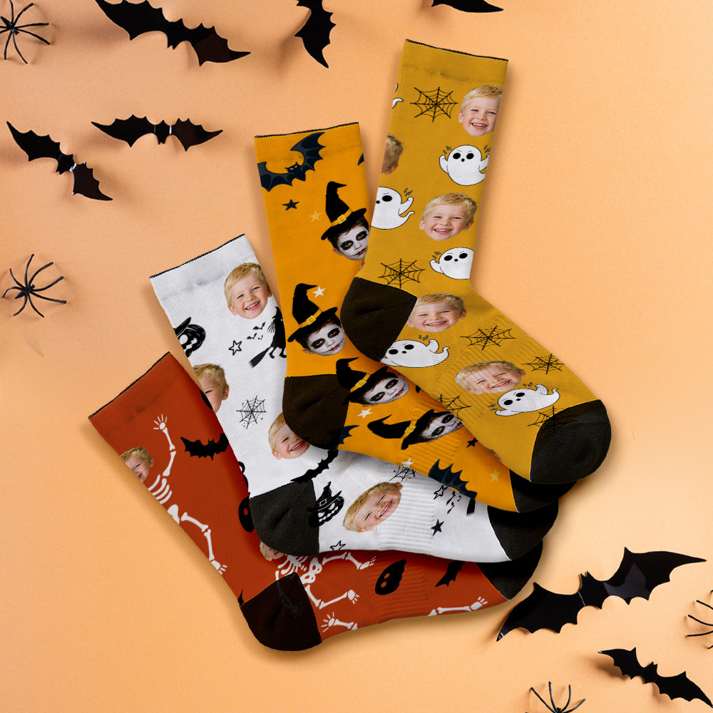 Funny Halloween Gift Personalized Photo Socks with Face Print - MyFaceSocksUK