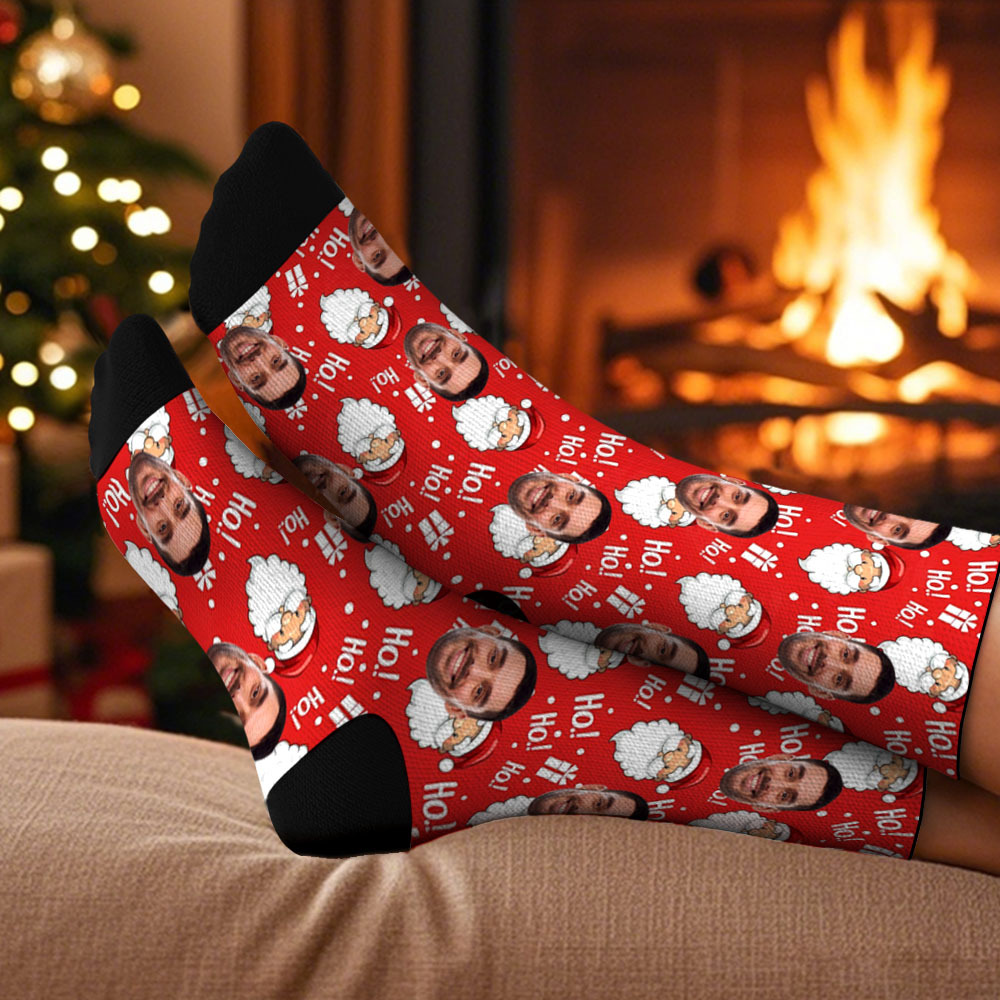 Personalized Pet Dog Theme Socks Christmas Socks Custom I Woof You Socks Pet Lover Santa Socks Gift
