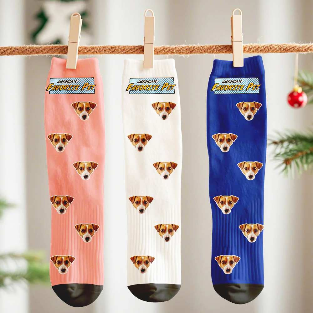 Christmas Socks Custom Face Socks Personalized Funny Hat Custom Design Best Gift Idea for Xmas - MyFaceSocksUK