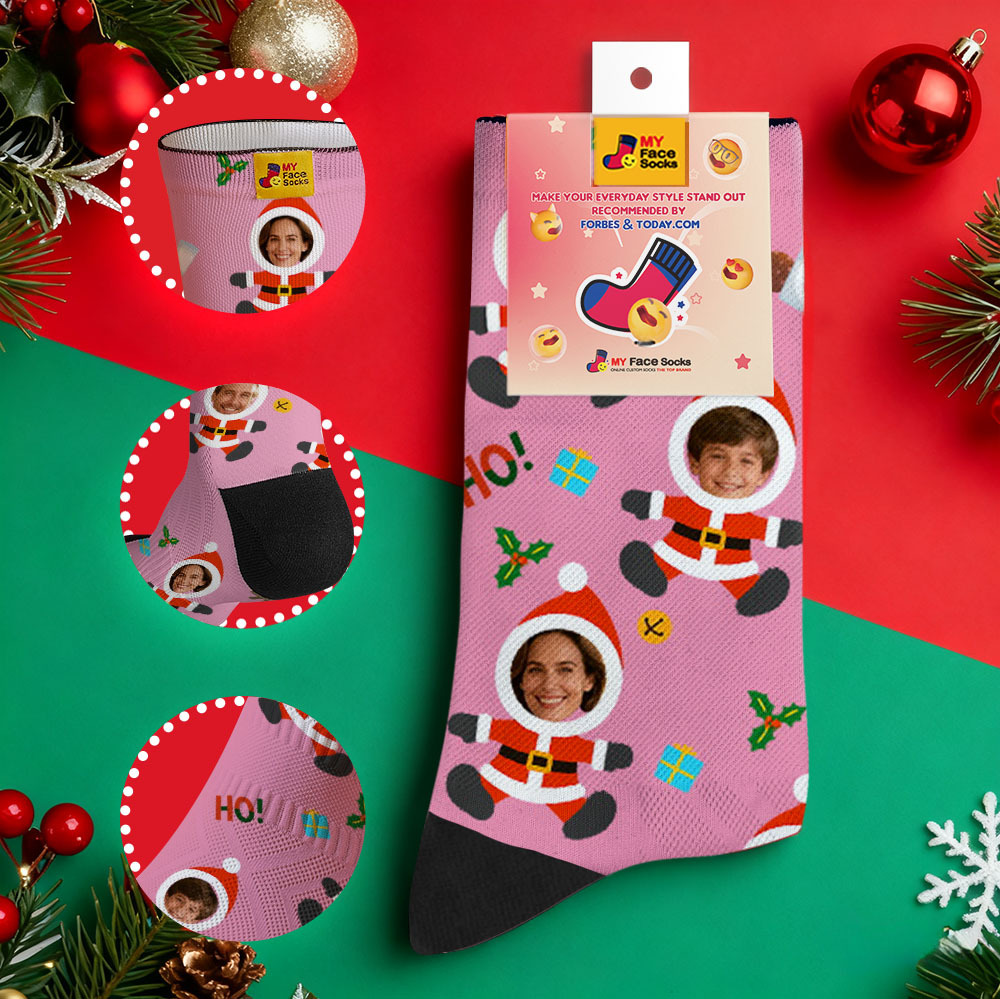 Personalized Christmas Socks Snowman HOHO Christmas SocksCustom Christmas Socks Gift for Family Couple - MyFaceSocksUK