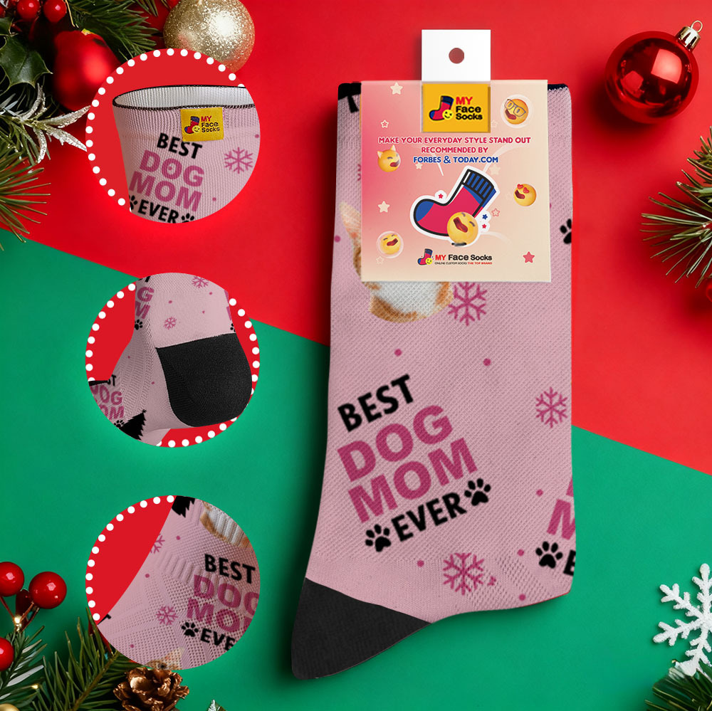 Personalized Pet Cat Theme Socks Christmas Socks Custom Best Cat Mom Socks Pet Lover Santa Socks Gift - MyFaceSocksUK