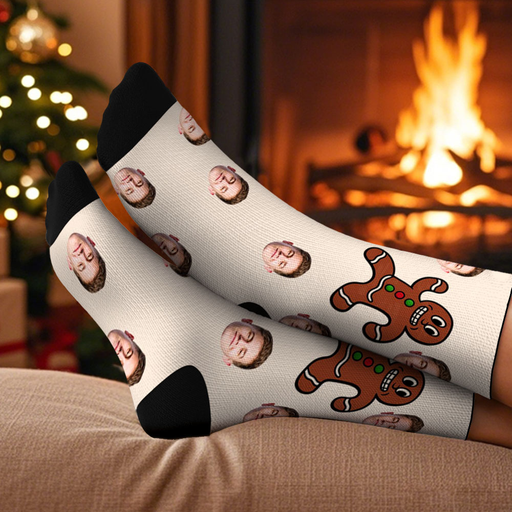 Personalized Funny Christmas Themed Socks Custom Face Socks Santa Socks Gift - MyFaceSocksUK