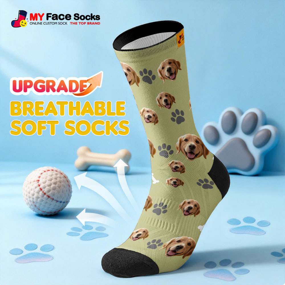 Custom Cute Pet Theme Face Socks Personalized Pet Lover Gift Socks with Photo - MyFaceSocksUK