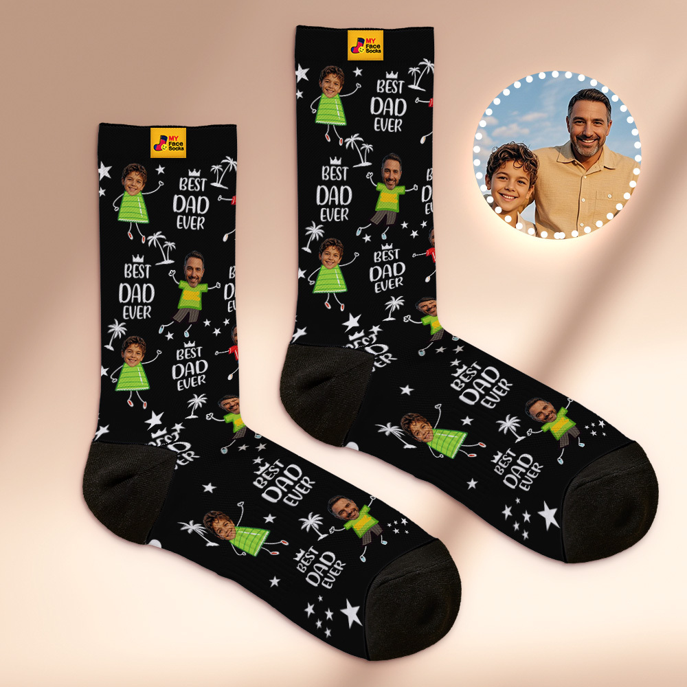 Custom Face Socks Personalized Photo Socks for Dad Fathers Day Gift - MyFaceSocksUK