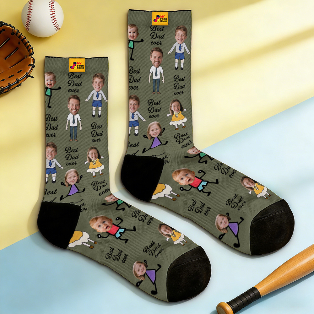 Personalized Socks with Faces Custom Funny Photo Socks for Dad, Father's Day Gift - MyFaceSocksUK
