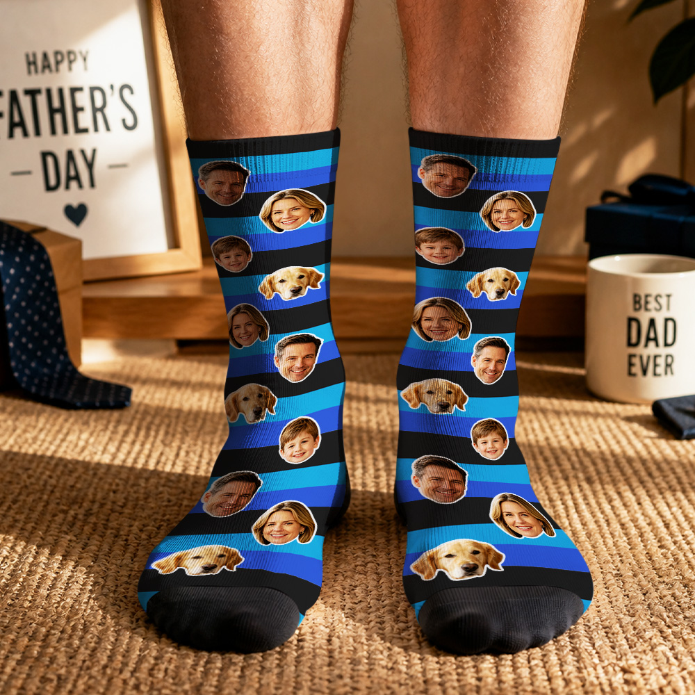 Custom Photo Socks for Dog Mom, Personalized Printed Socks with Your Own Photo, Novelty Socks Gift for Men, Funny Socks with Girl's Face