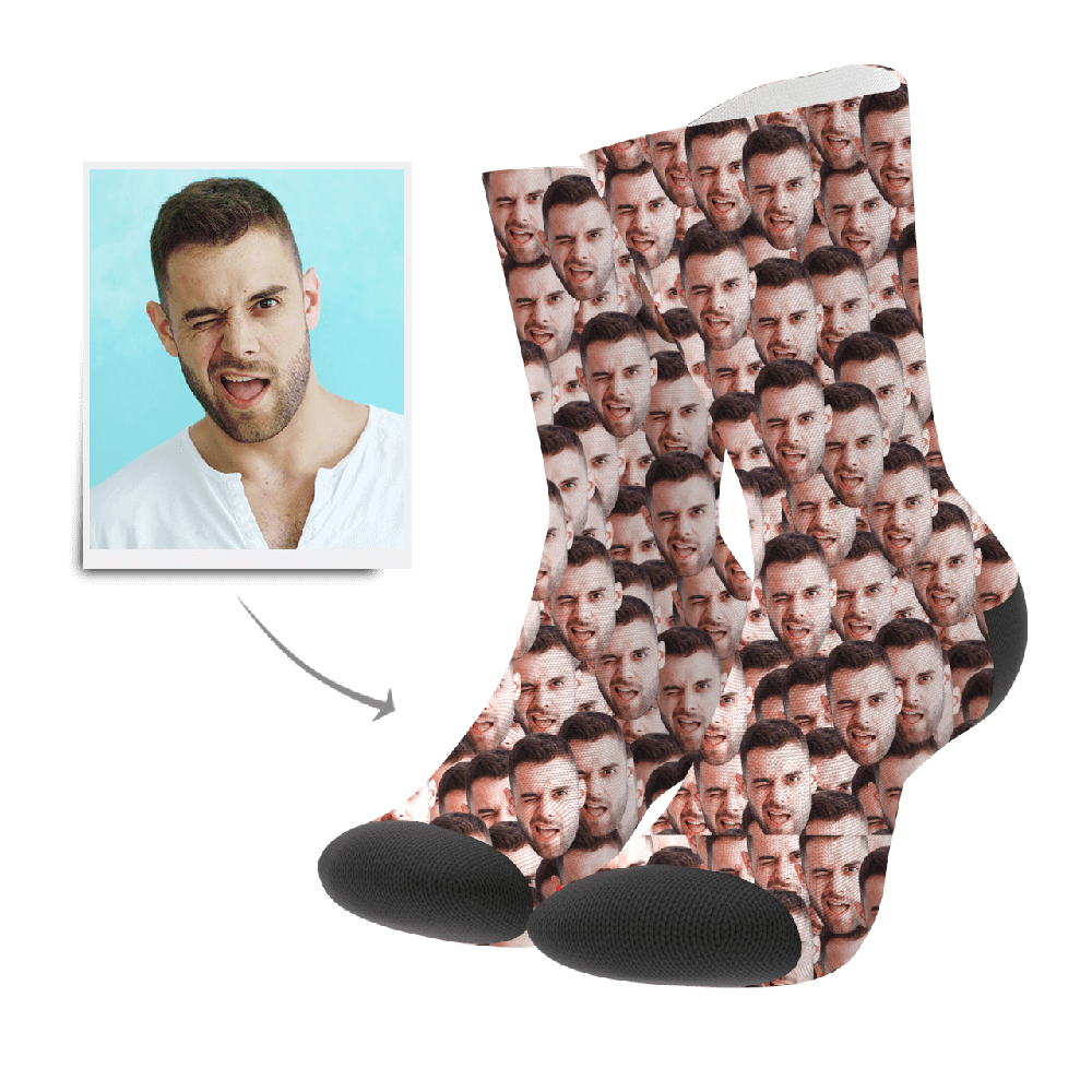 Custom Face Mash Socks With Your Text - MyFaceSocksUK