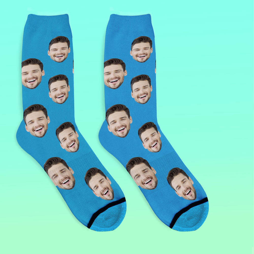 Custom 3D Digital Printed Face Socks Add Pictures and Name - Colorful