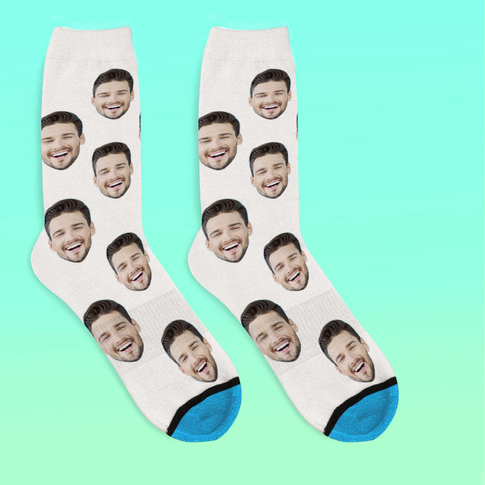 Custom 3D Digital Printed Face Socks Add Pictures and Name - Colorful