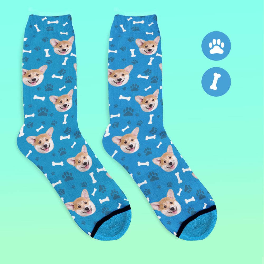 Custom 3D Digital Printed Face Socks Add Pictures and Name - Dog