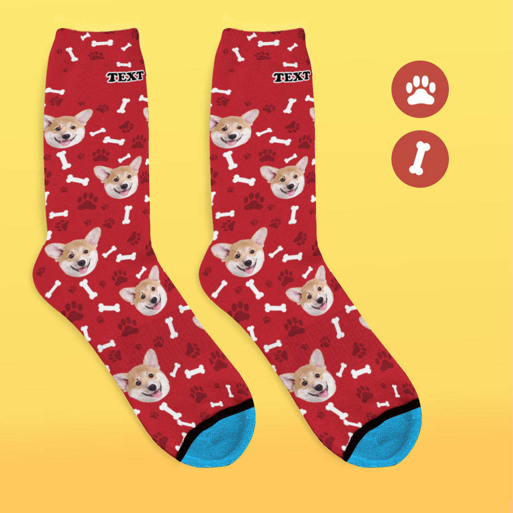 Custom 3D Digital Printed Face Socks Add Pictures and Name - Dog