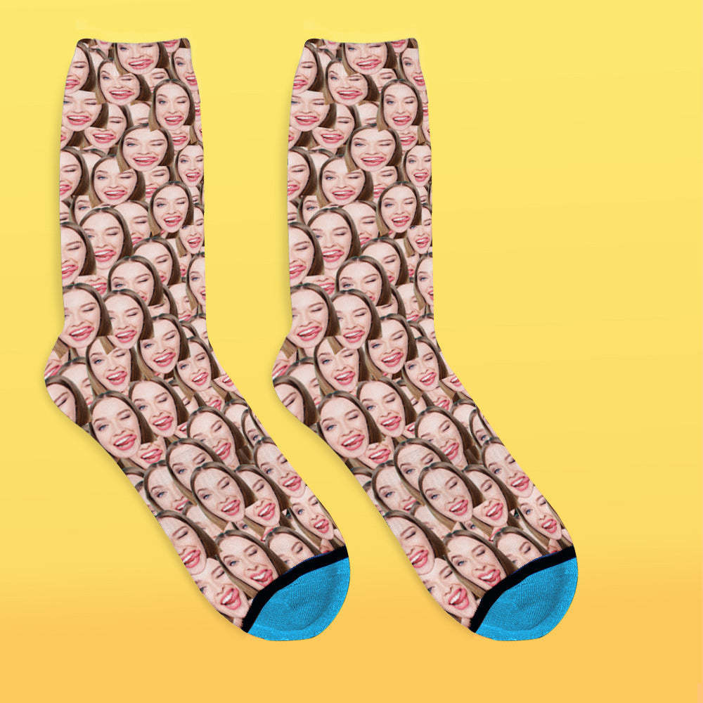 Custom 3D Digital Printed Face Socks Add Pictures and Name - Face Mash