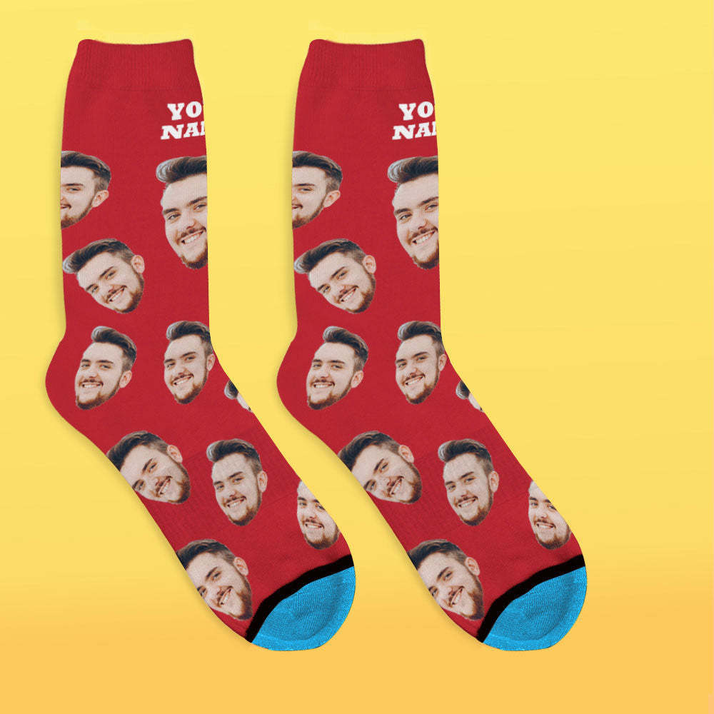 Custom 3D Digital Printed Face Socks Add Pictures and Name - Your Face