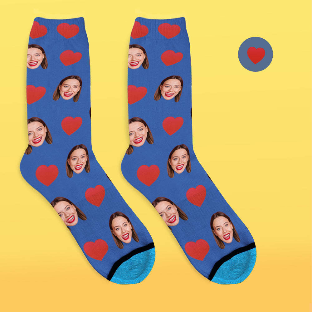 Custom 3D Digital Printed Face Socks Add Pictures and Name - Sweet Heart