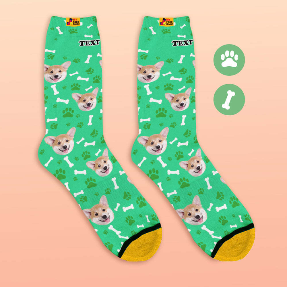 Custom 3D Preview Socks My Face Socks Add Pictures and Name - Dog - MyFaceSocksUK