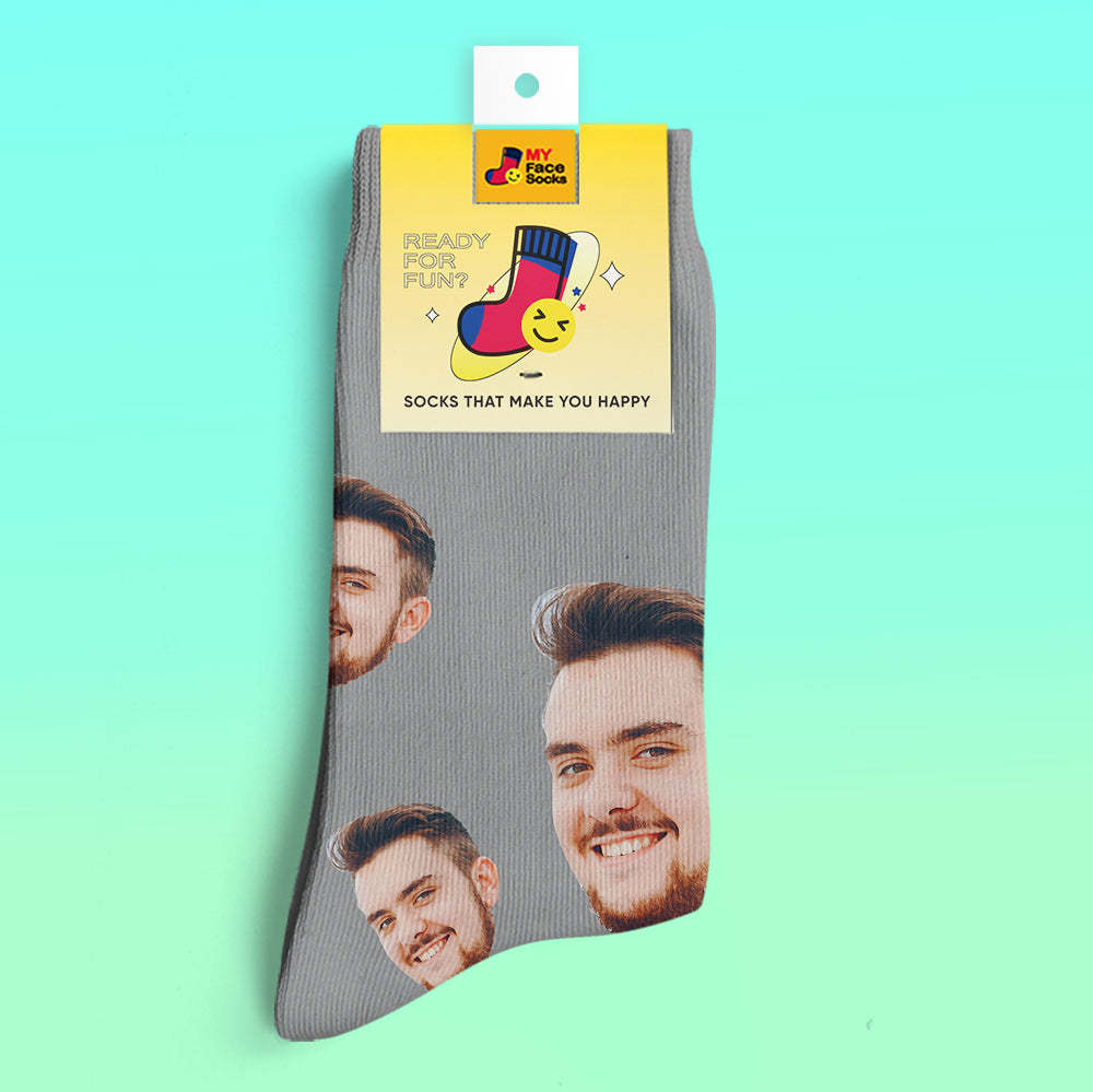 Custom 3D Preview Socks My Face Socks Add Pictures and Name - Your Face - MyFaceSocksUK
