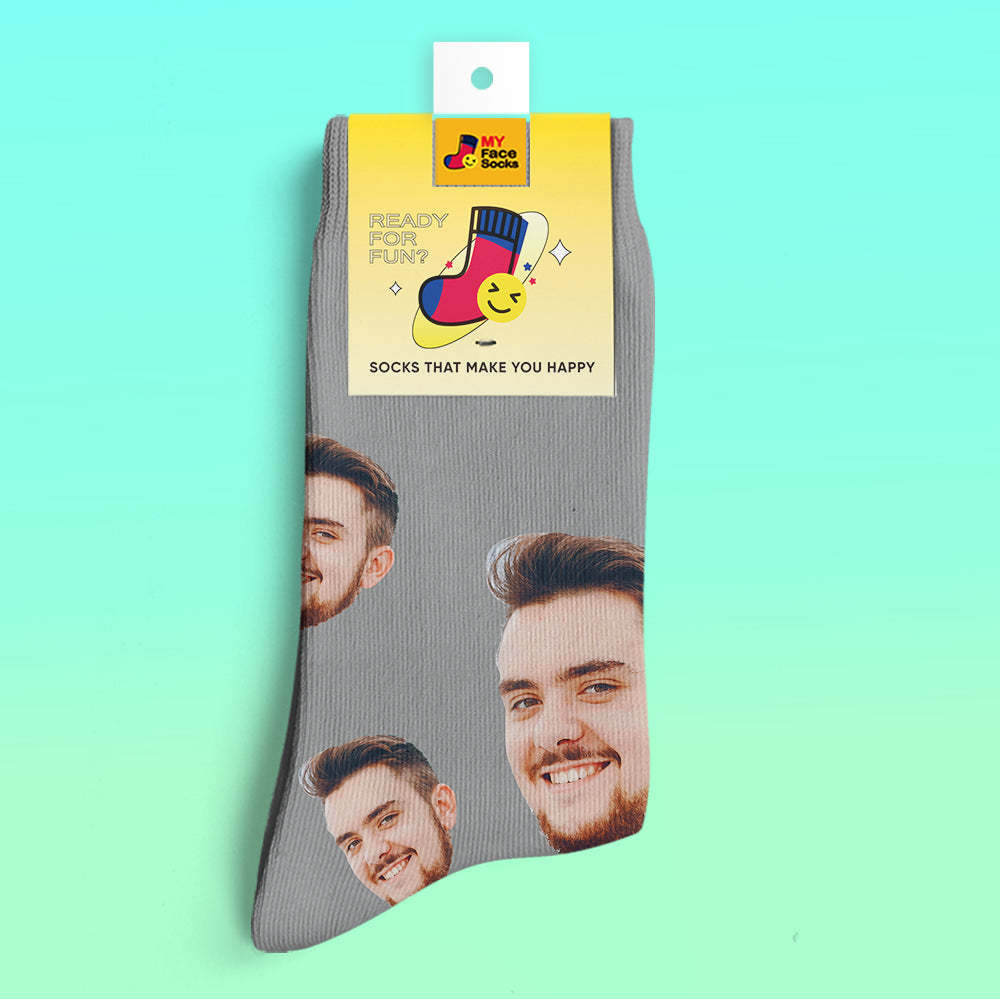 Custom 3D Digital Printed Socks My Face Socks Add Pictures and Name - Your Face