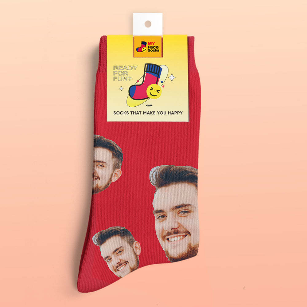 Custom 3D Preview Socks My Face Socks Add Pictures and Name - Your Face - MyFaceSocksUK