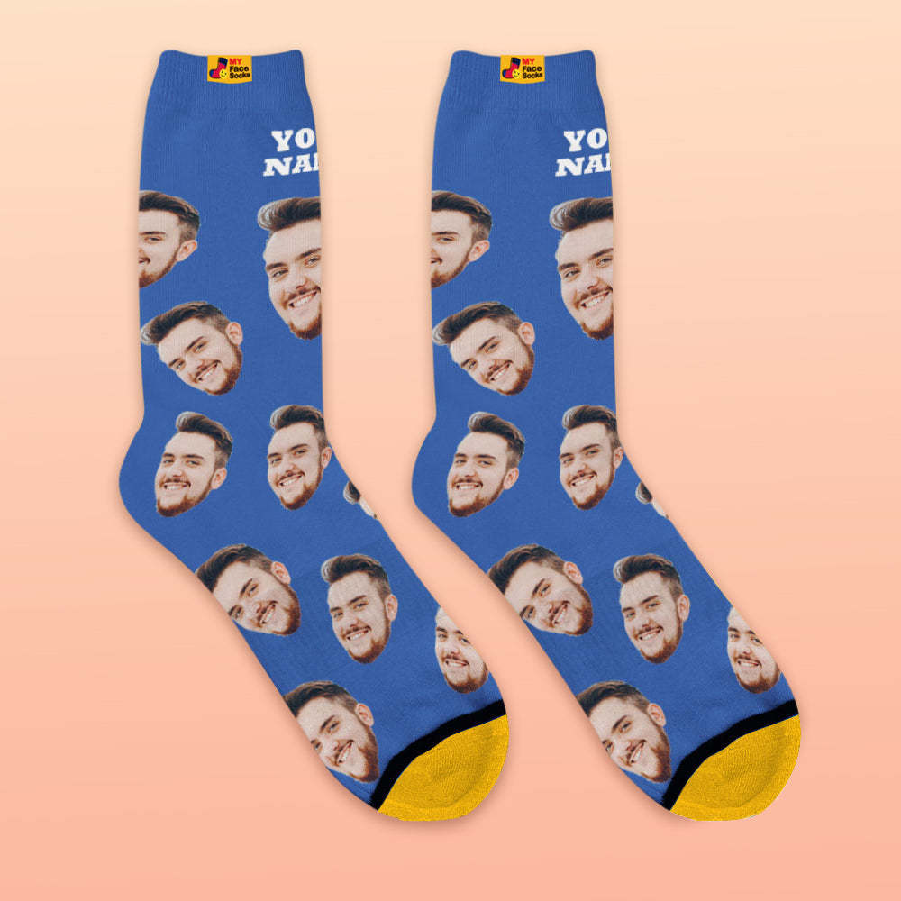 Custom 3D Digital Printed Socks My Face Socks Add Pictures and Name - Your Face