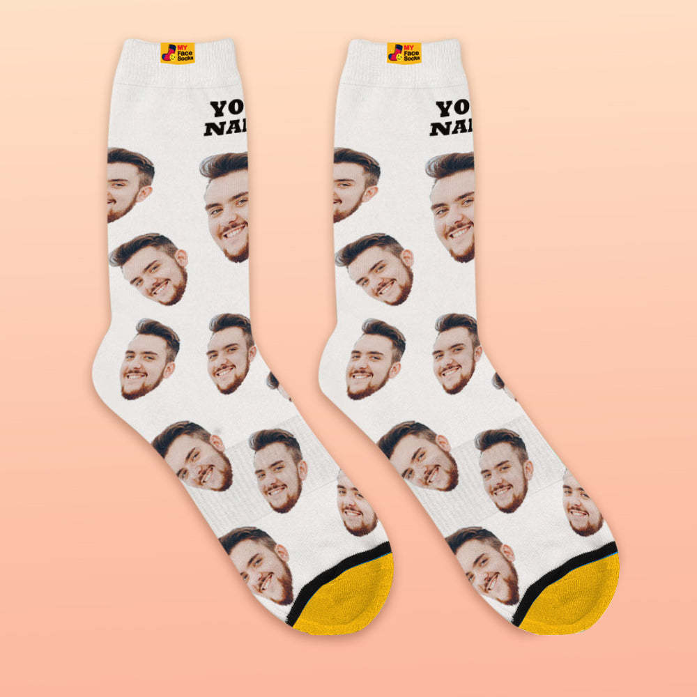 Custom 3D Digital Printed Socks My Face Socks Add Pictures and Name - Your Face