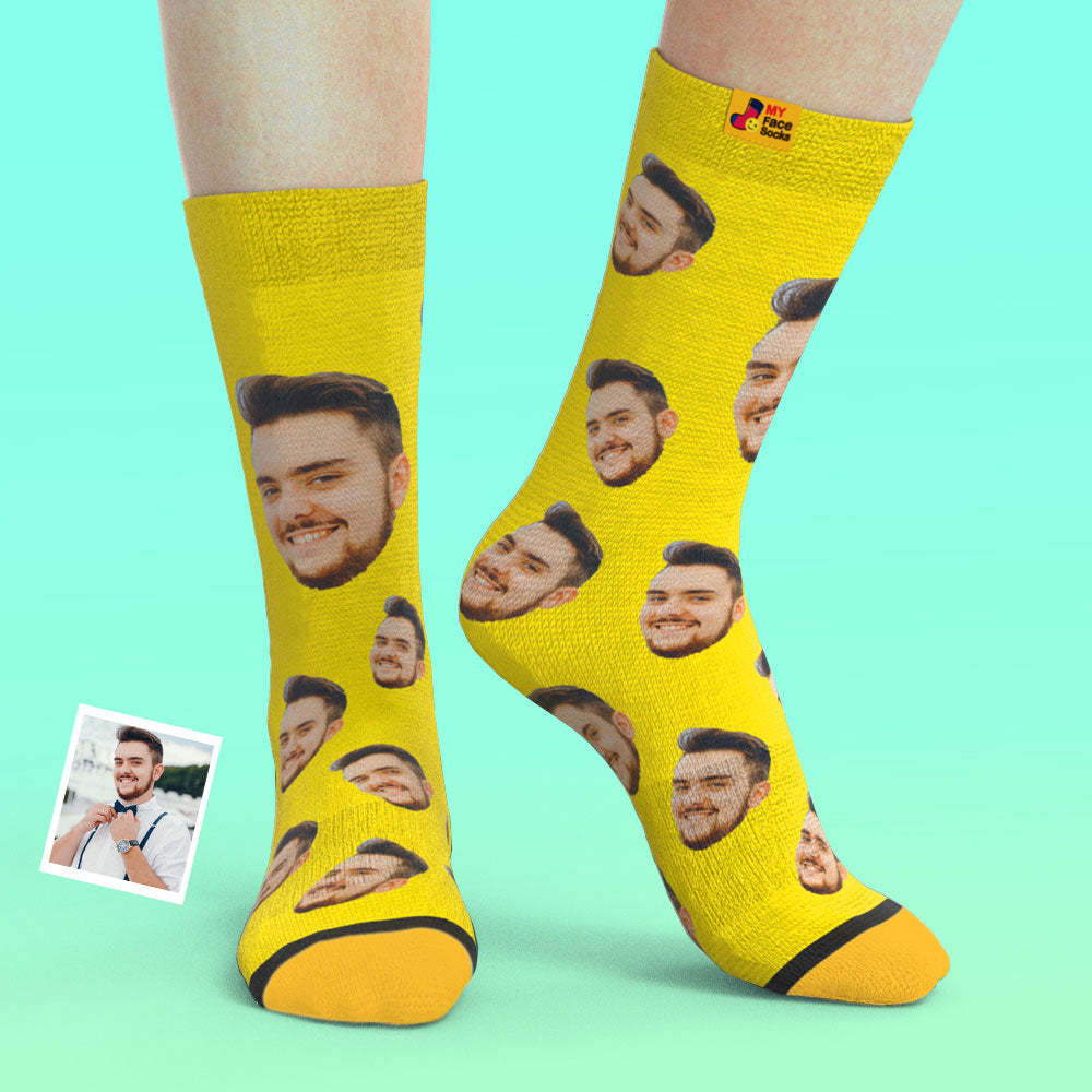 Custom 3D Preview Socks My Face Socks Add Pictures and Name - Your Face - MyFaceSocksUK