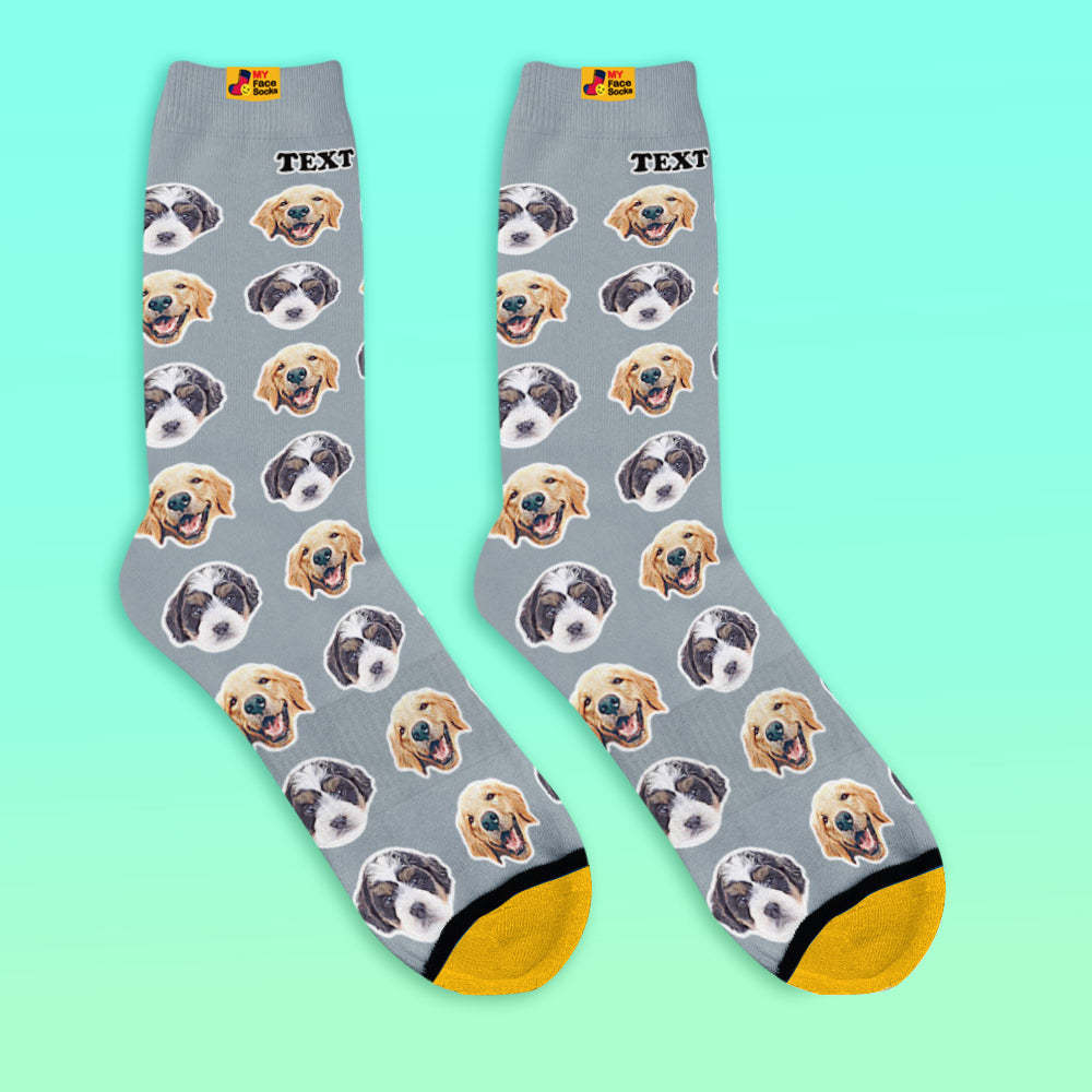 Custom 3D Preview Socks My Face Socks Add Pictures and Name - Comic Style - MyFaceSocksUK