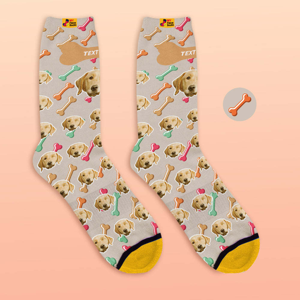 Custom 3D Preview Socks My Face Socks Add Pictures and Name - Dog Face On Socks - MyFaceSocksUK