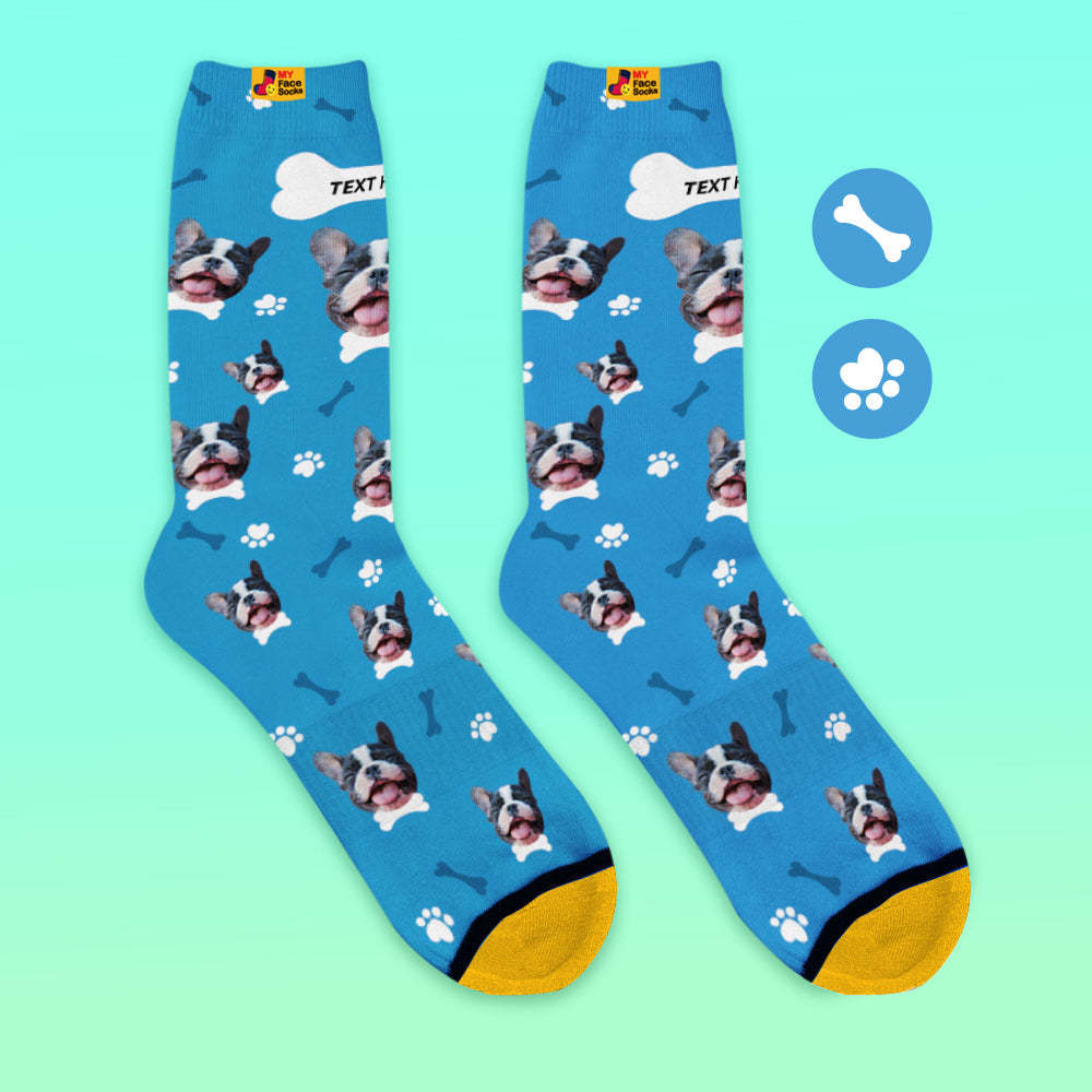 Custom 3D Digital Printed Socks My Face Socks Add Pictures and Name - I Love My Dog