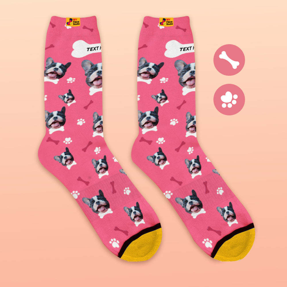 Custom 3D Preview Socks My Face Socks Add Pictures and Name - I Love My Dog - MyFaceSocksUK