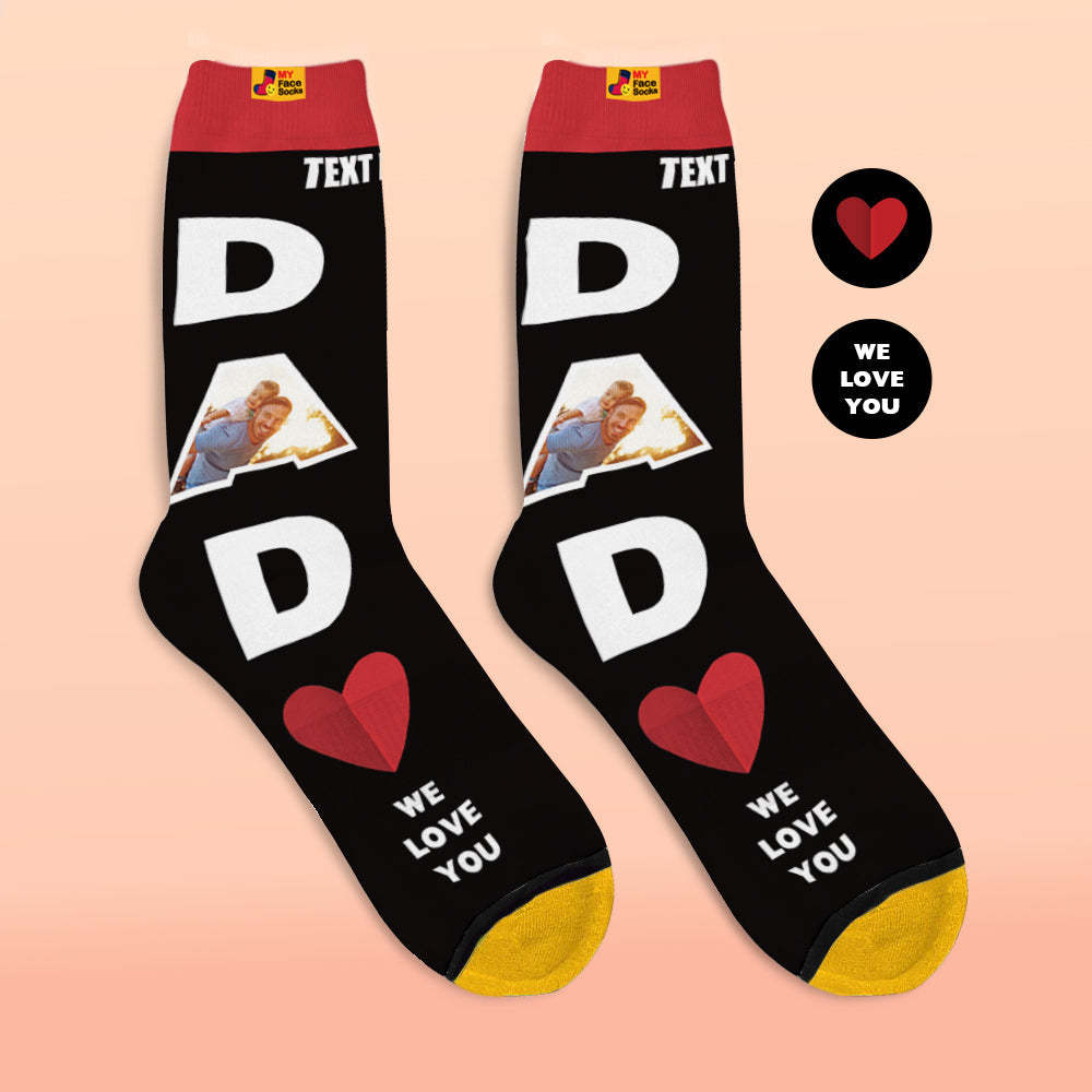 Custom 3D Digital Printed Socks We Love You Gifts For Dad Socks - MyFaceSocksUK