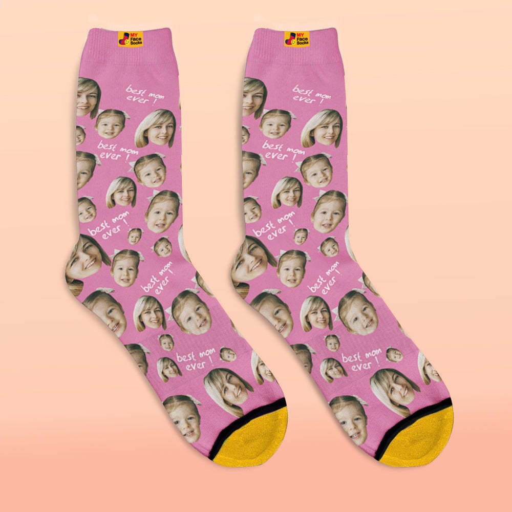 Custom 3D Digital Printed Socks Gifts For Mother Best Mom Ever - MyFaceSocksUK
