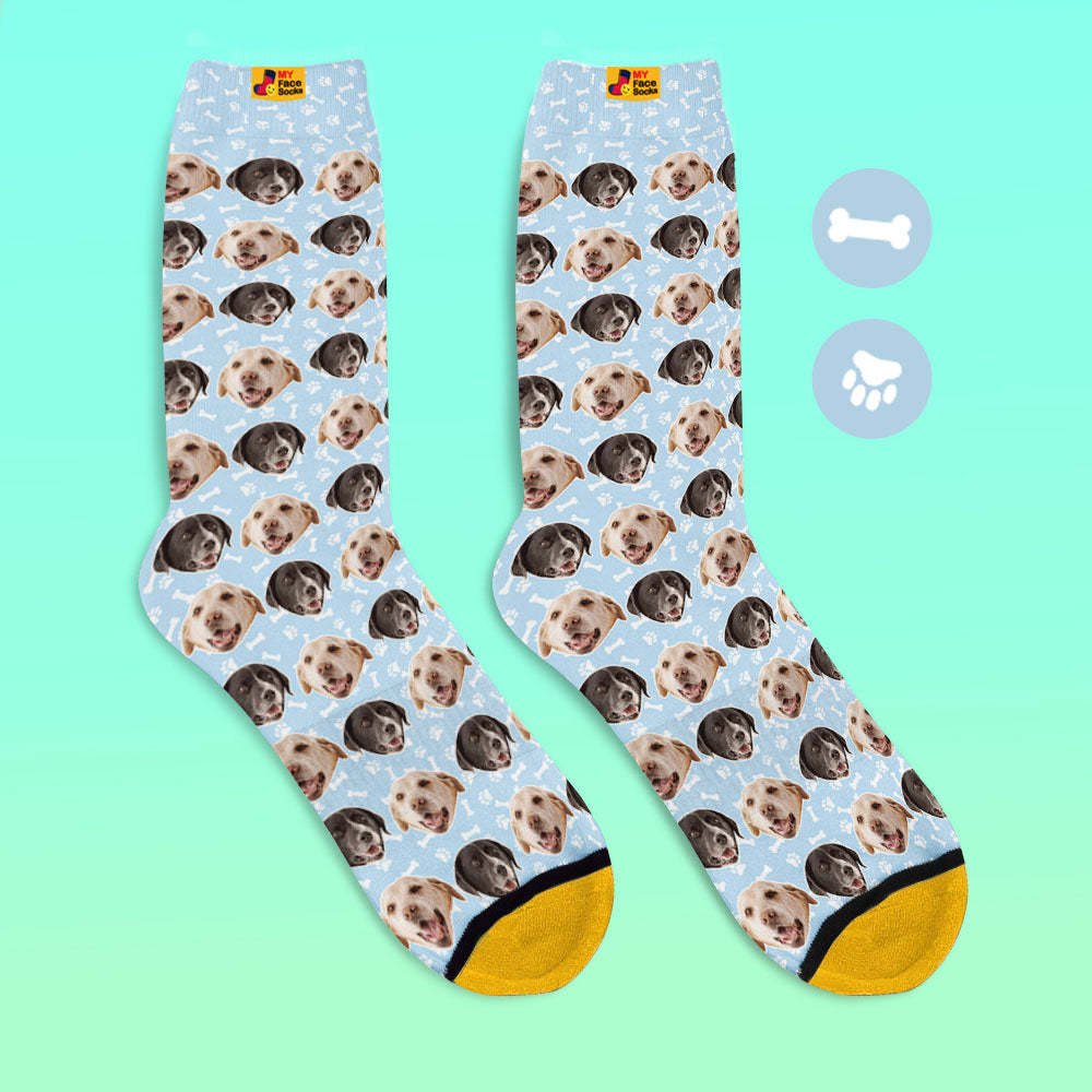 Custom 3D Digital Printed Socks Dog Socks Two Faces - MyFaceSocksUK