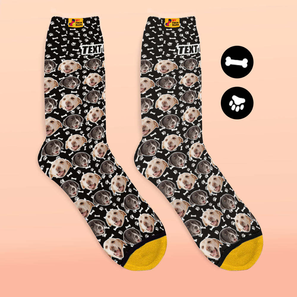 Custom 3D Digital Printed Socks Dog Socks Two Faces - MyFaceSocksUK