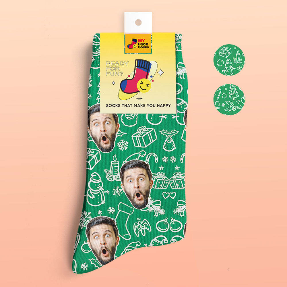 Custom 3D Digital Printed Socks Christmas Gift For Family - MyFaceSocksUK