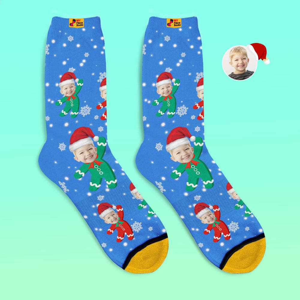 Custom 3D Digital Printed Socks Add Pictures and Name Kids Christmas Gift - MyFaceSocksUK