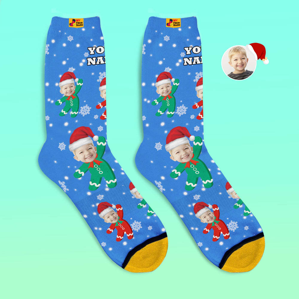 Custom 3D Digital Printed Socks Add Pictures and Name Kids Christmas Gift - MyFaceSocksUK