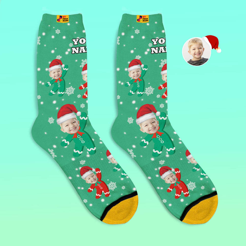 Custom 3D Digital Printed Socks Add Pictures and Name Kids Christmas Gift - MyFaceSocksUK