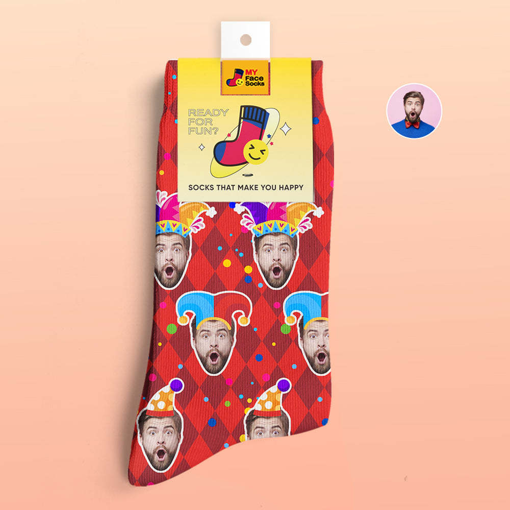 Custom 3D Digital Printed Socks Valentine's Day Gift Funny Face Socks - MyFaceSocksUK
