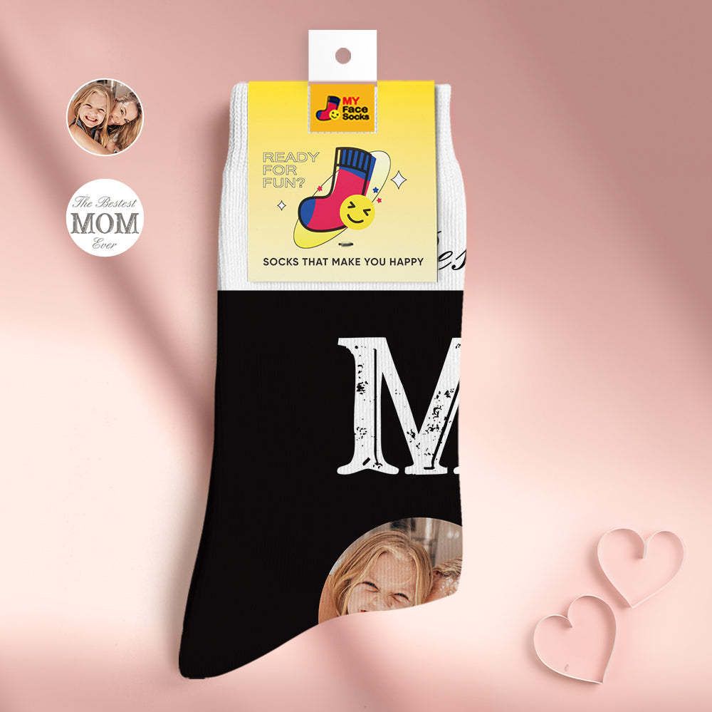 Custom Face Socks Personalised Mother's Day Gifts 3D Digital Printed Socks For Best Mom - MyFaceSocksUK