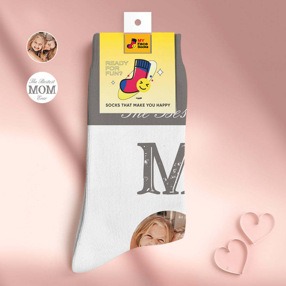 Custom Face Socks Personalised Mother's Day Gifts 3D Digital Printed Socks For Best Mom - MyFaceSocksUK